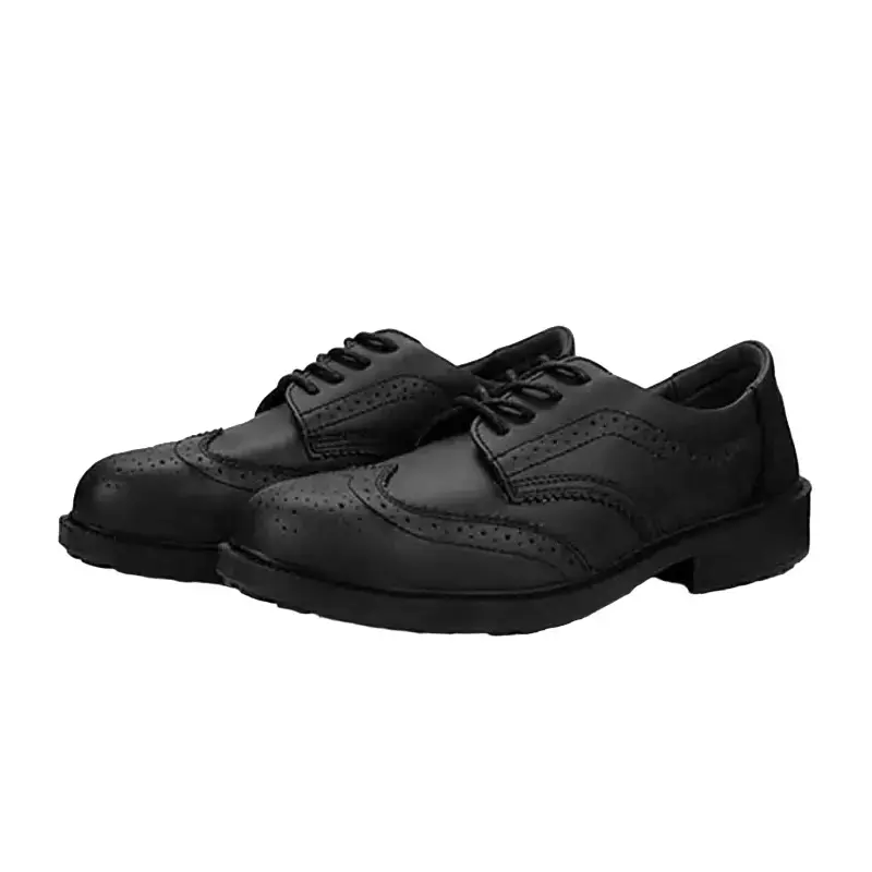 RS PRO Mens Black Toe Capped Safety Shoes, EU 43, UK 9 Model No 2011596 (Each of 1 Pair)
