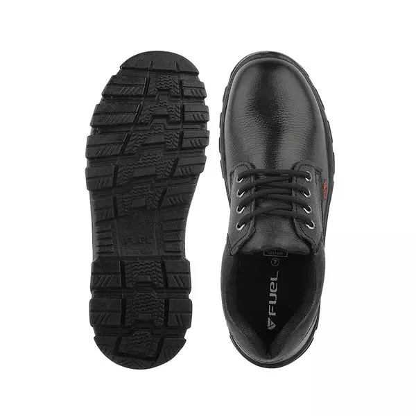 Fuel Steel Toe Safety Shoes High Ankle Single Density PU Sole Black, Spear DD Size UK 8