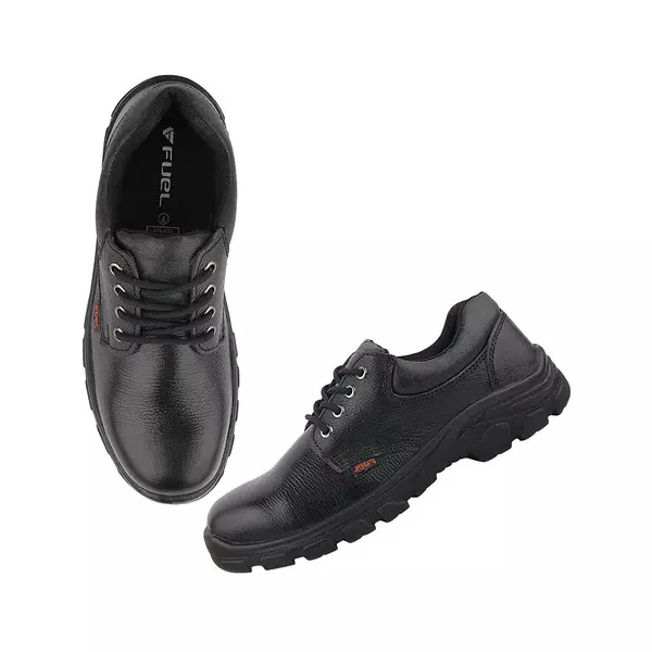 Fuel Steel Toe Safety Shoes High Ankle Single Density PU Sole Black, Spear DD Size UK 8