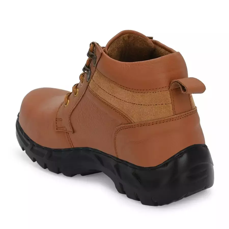 Armaduro AirMix Steel Toe Safety Boot High Ankle Rubber Sole Brown Upper Leather Size UK 10, ADR_1027