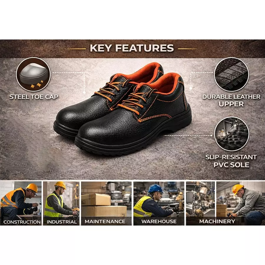 generic-steel-toe-low-ankle-pvc-sole-black-leather-safety-shoe-size-7