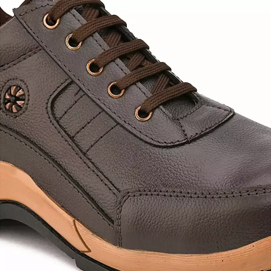 Enrich Field Steel Toe  Safety Shoes Pure Leather Anti-Skid  Size UK 10 Brown Model 34BR