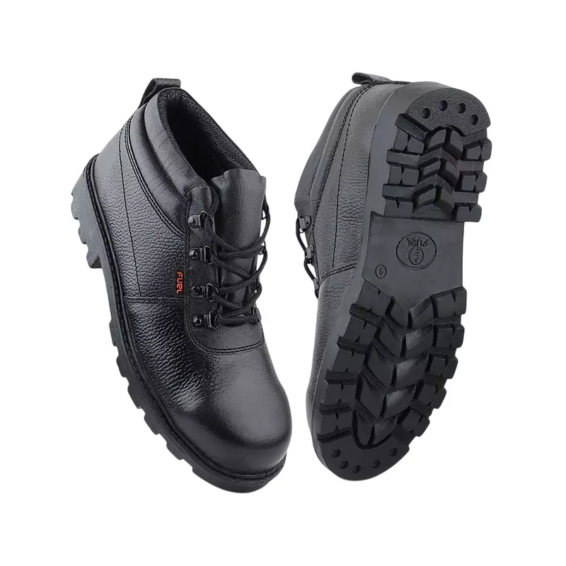 Fuel Steel Toe Safety Shoes High Ankle Nitrile/Rubber PU Sole Black, Flamingo Size UK 10