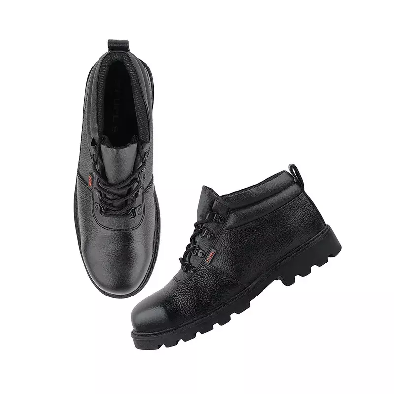 Fuel Steel Toe Safety Shoes High Ankle Nitrile/Rubber PU Sole Black, Flamingo Size UK 10