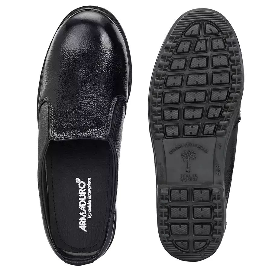 Armaduro Steel Toe Safety Shoes Low Ankle Sole Black Leather Size UK 10, AD1031