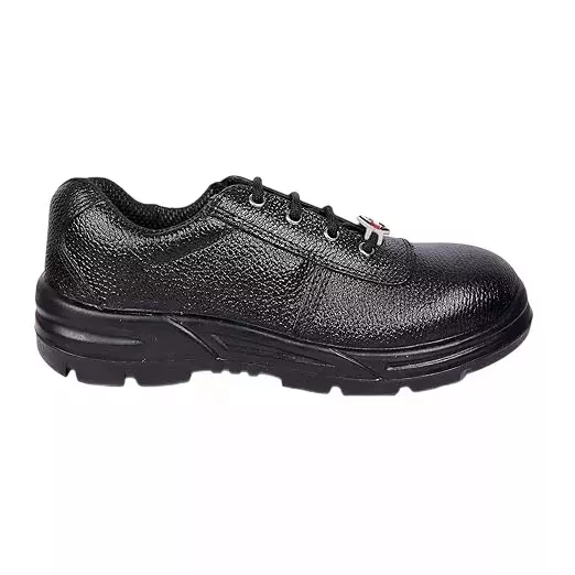 Aktion Safety Steel Toe Safety Shoes PU Sole Low Ankle Black Leather Size UK 9, AK-1505-ST-9-PO1