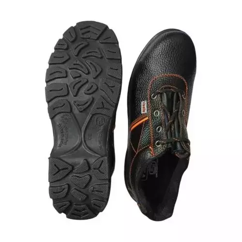 VSafe Steel Toe Safety Shoes PVC Sole Low Ankle Synthetic Leather Black Size UK 10, V-5