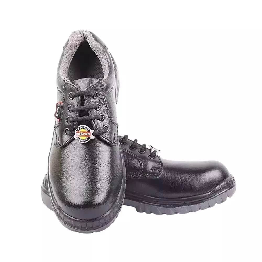 Hillson Steel Toe Safety Shoes Low Ankle PU Sole Low Ankle Size UK 5 Black, SAMURAI
