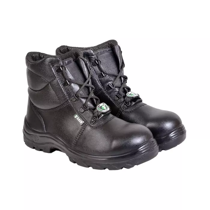 Zain Safety Micro-Fibre Steel Toe Safety Shoes PU Single Density High Ankle Black Micro-Fiber S2 Size UK5, FORCE