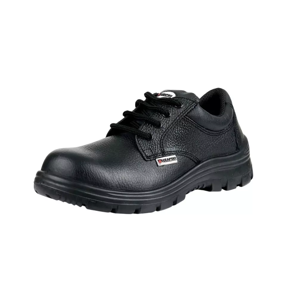 HEAPRO Composite Toe Safety Shoes PU Low Ankle Black Full Grain Leather Size UK5, HI-901C (Pack of 20 Pair)