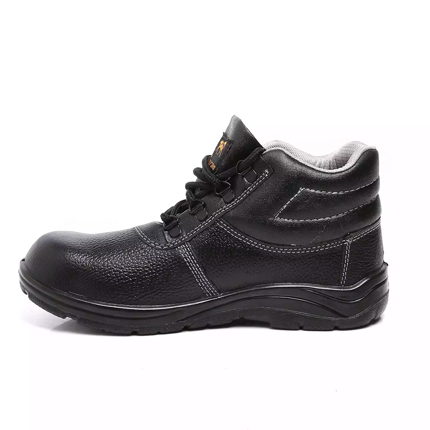 Agarson Steel Toe Safety Shoes High Ankle PU Sole Grey Full Grain Leather Size UK 8, ROCKFORD Grey-8