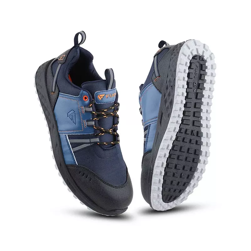 Fuel Steel Toe Safety Shoes PVC Double Density Low Ankle Navy BlueSynthetic with Foam for Mens Size UK7, Flute