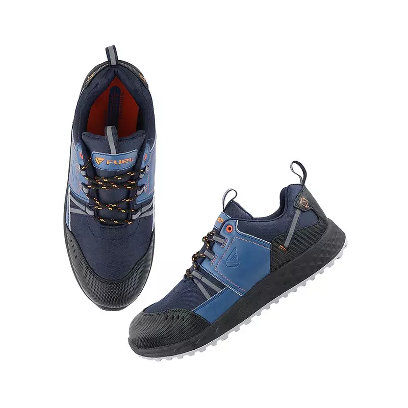 Fuel Steel Toe Safety Shoes PVC Double Density Low Ankle Navy BlueSynthetic with Foam for Mens Size UK7, Flute