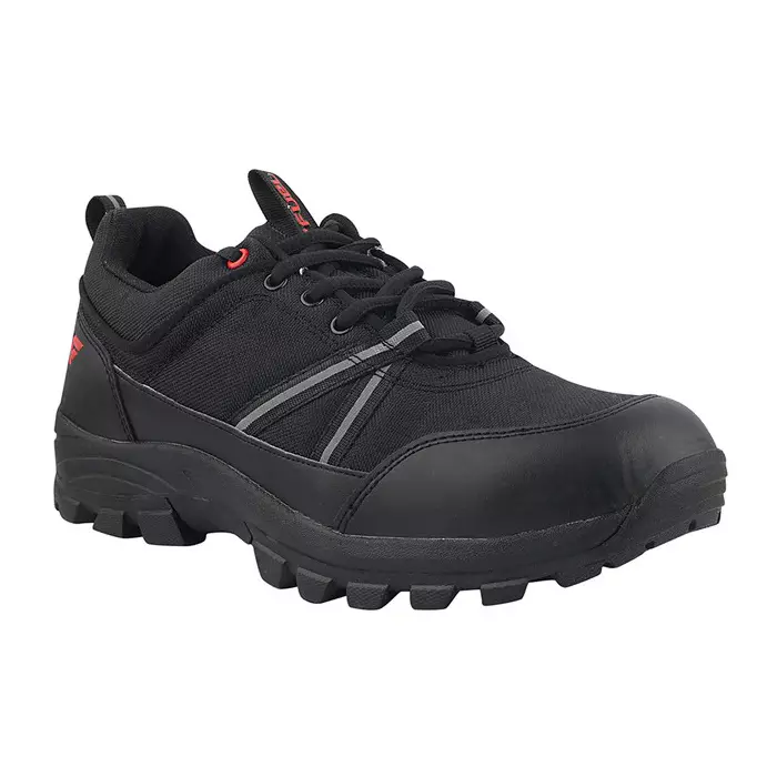 Fuel Steel Toe Safety Shoes Nitrile and Rubber Sole Low Ankle Black Size UK6, WINGS BLACK SAFETY