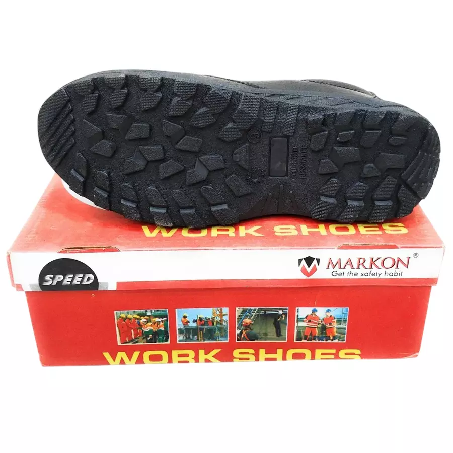 Markon Speed Safety Shoes PVC Sole Low Ankle Steel Toe Black UK 9