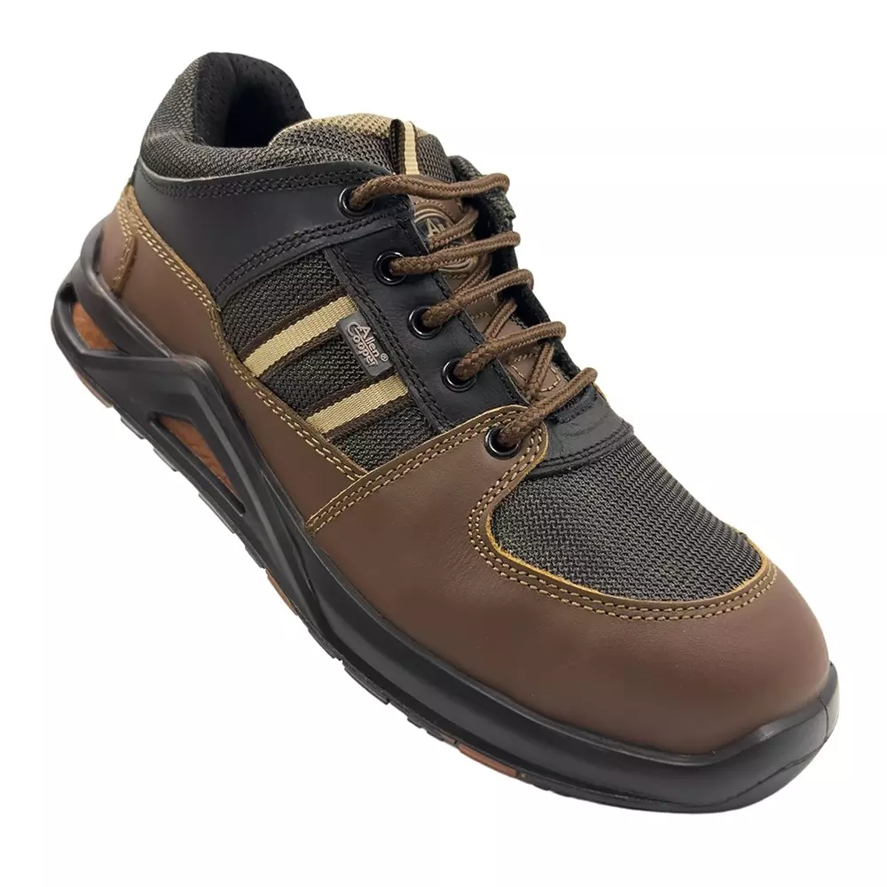 Allen Cooper Steel Toe Safety Shoe Low Ankle PU Sole UK 6 Size Brown for Industrial Use, ACL 3686