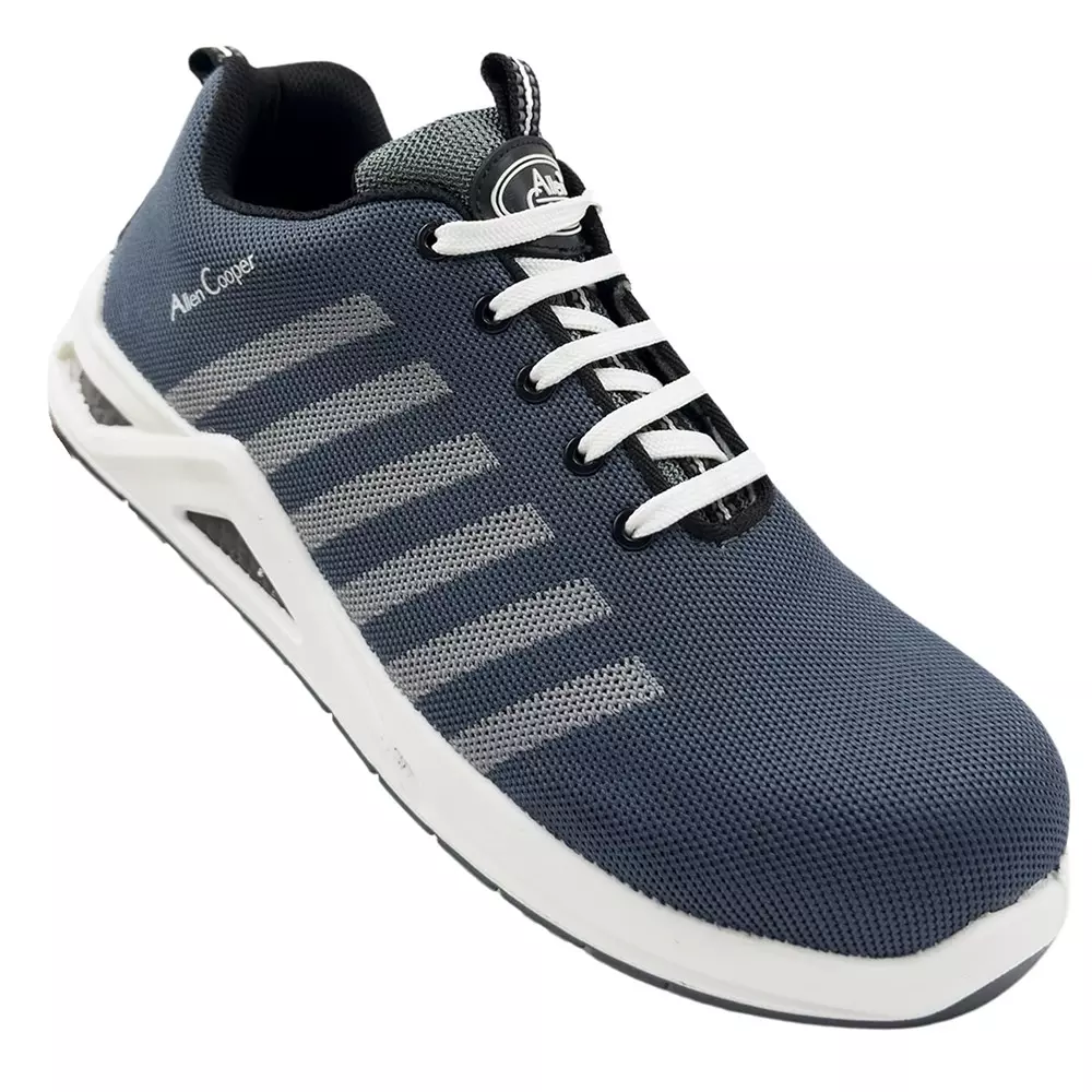 Allen Cooper Composite Toe Safety Shoe Low Ankle PU Sole UK 12 Size Black for Industrial Use, ACF 11719