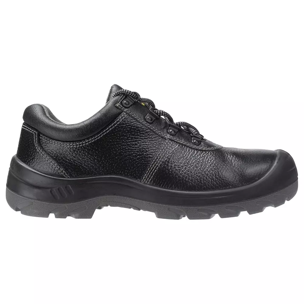 Safety Jogger 200 J Steel Toe Safety Shoe Low Ankle PU Sole UK 7 Size Black Leather for Industrial Use, BESTRUN S1