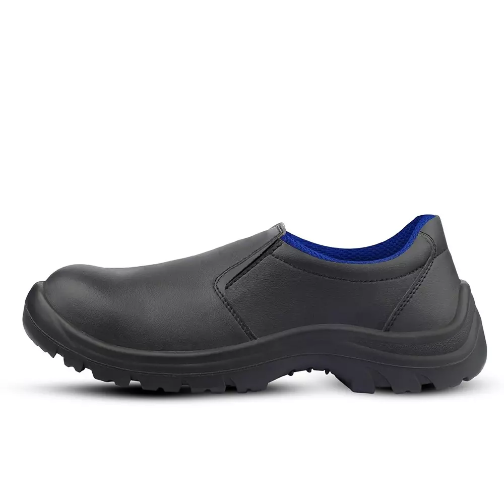 Euro Security AQUA Slip-On 200 J Steel Toe Safety Shoe Low Ankle PU Sole UK 7 Size Micro Fiber Black for Hospital, Pharma & Food Industry Use