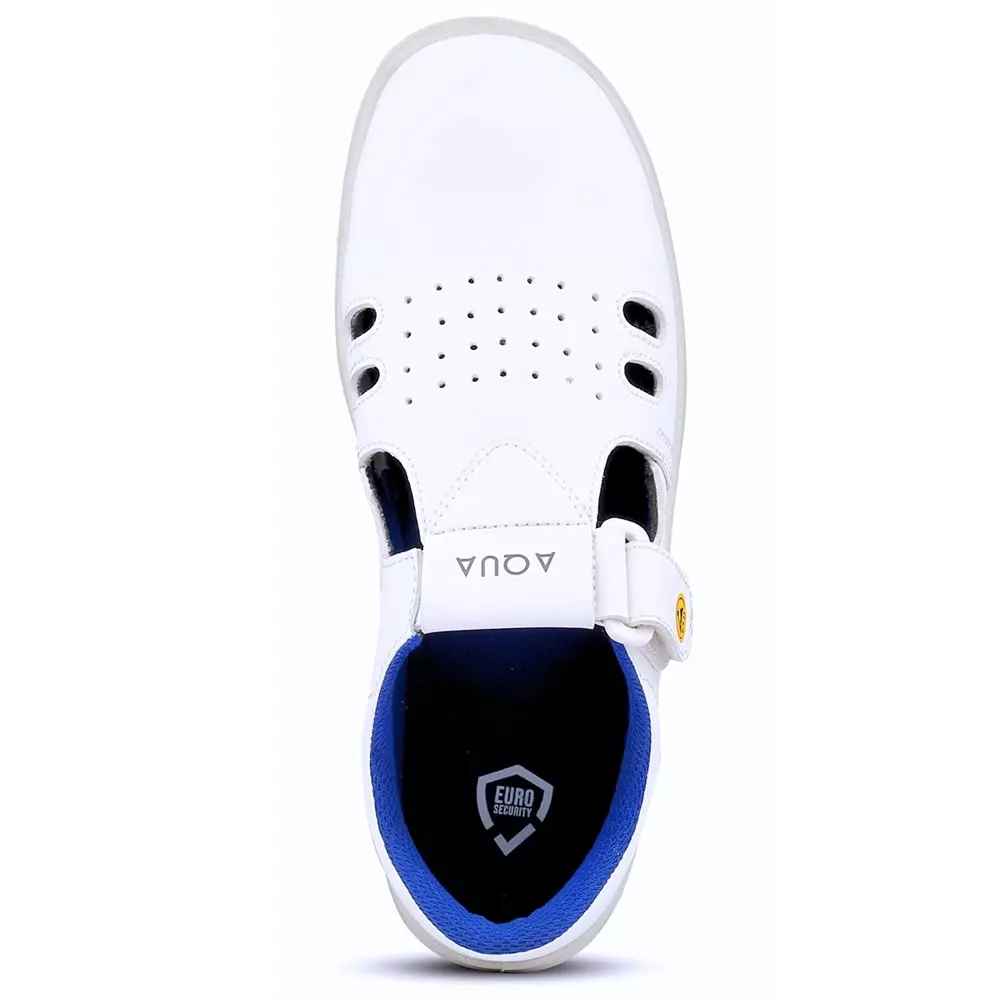 Euro Security AQUA SANDAL 200 J Steel Toe Safety Shoe Low Ankle PU Sole UK 6 Size Micro Fiber White for Hospital, Pharma & Food Industry Use