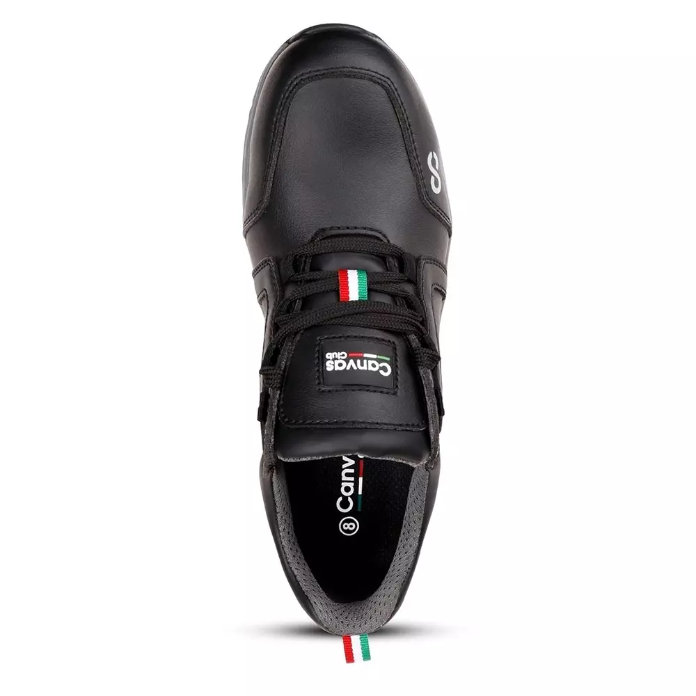 Canvas Club ROME S2 200 J Fiber Glass Toe Safety Shoe Low Ankle Phylon Rubber Sole UK 6 Size Black Micro Fibre