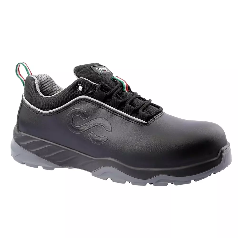 Canvas Club Turin S2 200 J Fiber Glass Toe Safety Shoe Low Ankle PU Sole UK 5 Size Black Micro Fibre