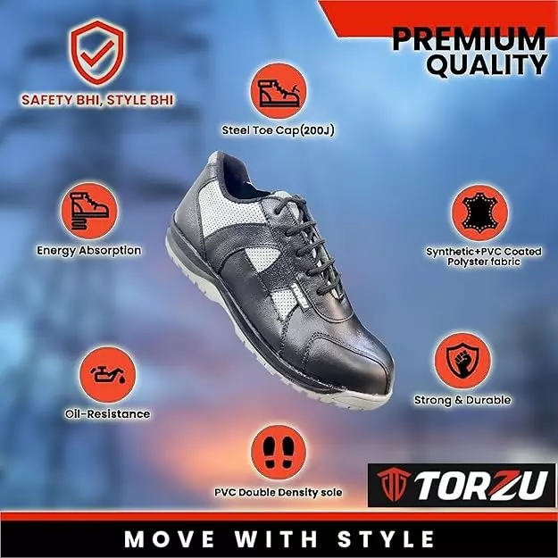 Torzu Steel Toe Safety Shoes Low Ankle Size 10 UK Black, TORZU-311