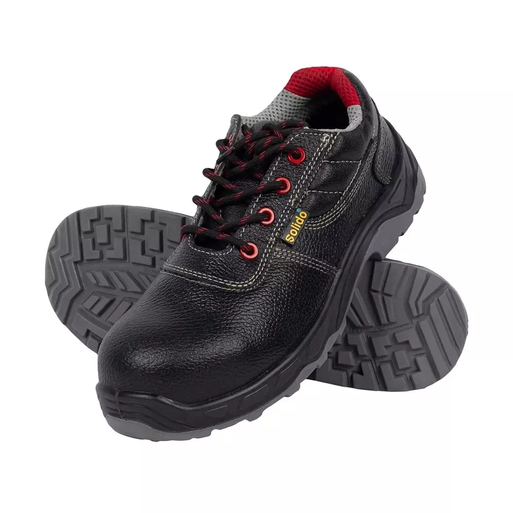 Solido Premium Safety Shoes Low Ankle PVC Sole Double Density PU Black Size UK 7, SY09