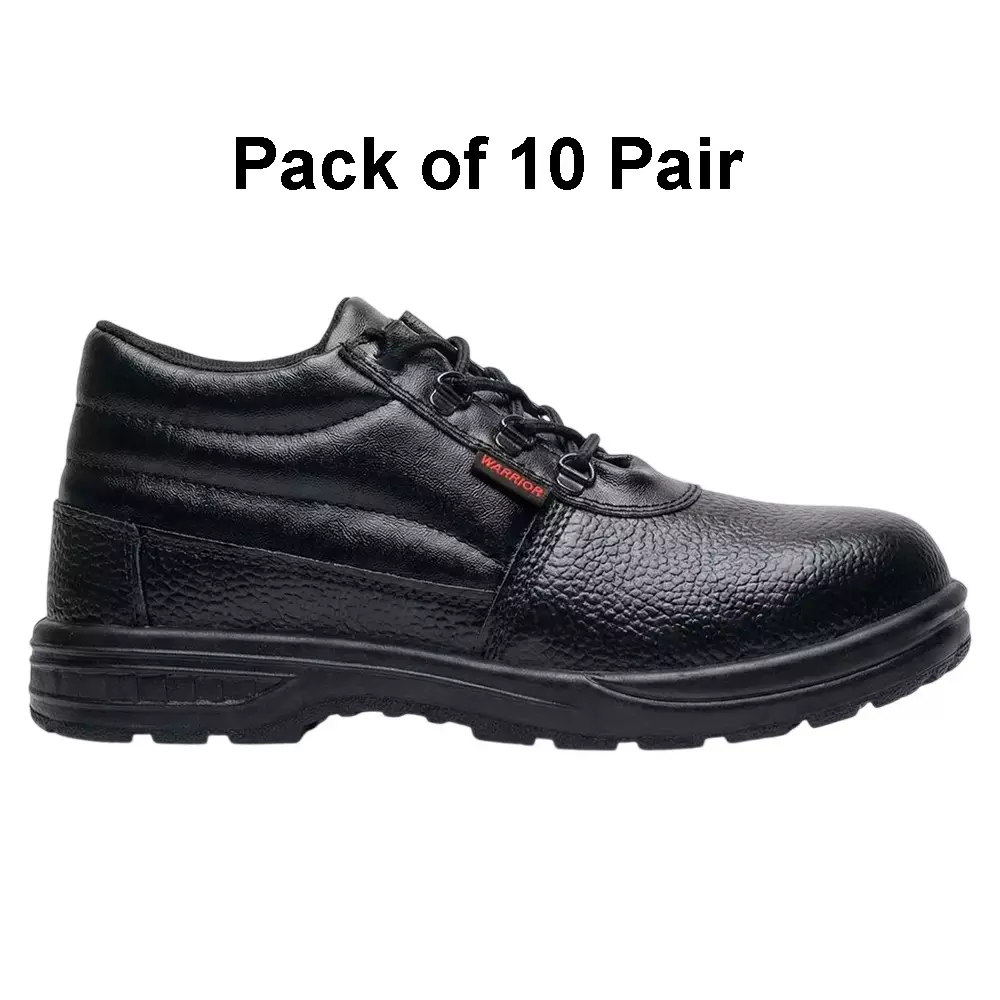 GENERIC Steel Toe Eco Series Safety Shoes High Ankle PVC Sole Size UK 9 Black, Power-9 (Pack of 10 Pair)