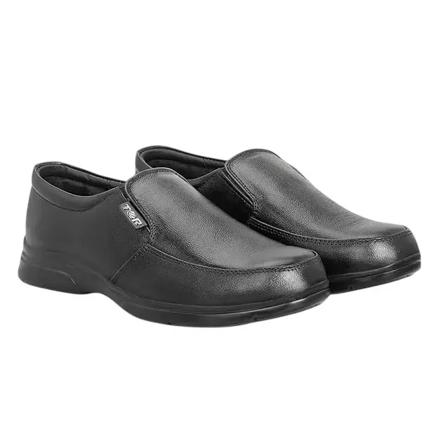 TOR Safety Shoes Fiber Toe Low Ankle Phylon Sole Leather Black, 1055, Pack of 3 Pair (Size: UK 6 - UK 10)