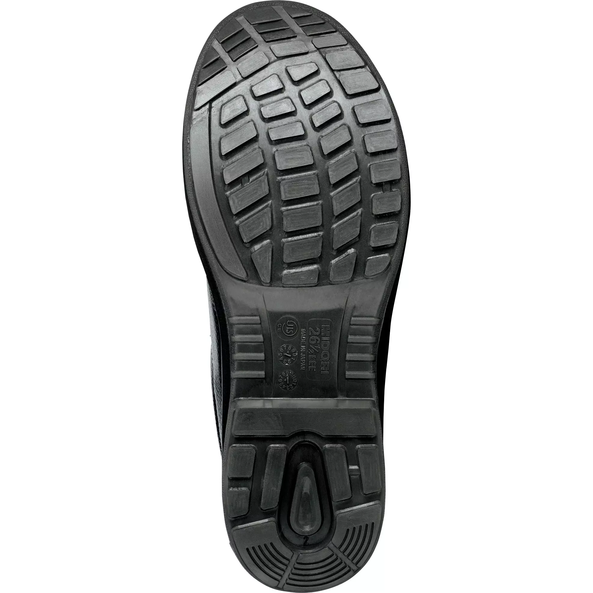 midori-electrostatic-safety-shoes-black-uk-65-size-cow-chrome-leather-soft-embossing-3e-low-cut-prm210s