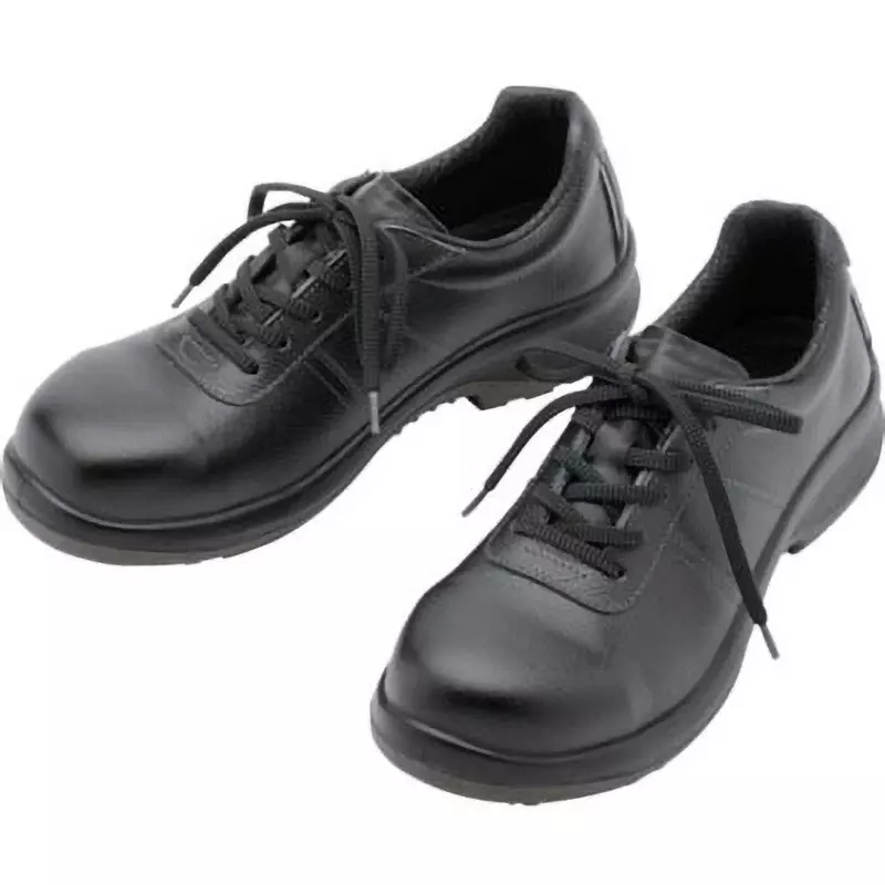 MIDORI Safety Shoes Black UK 4.5 Size Cow Chrome Leather (Soft Embossing) 3E Low Cut, PRM211