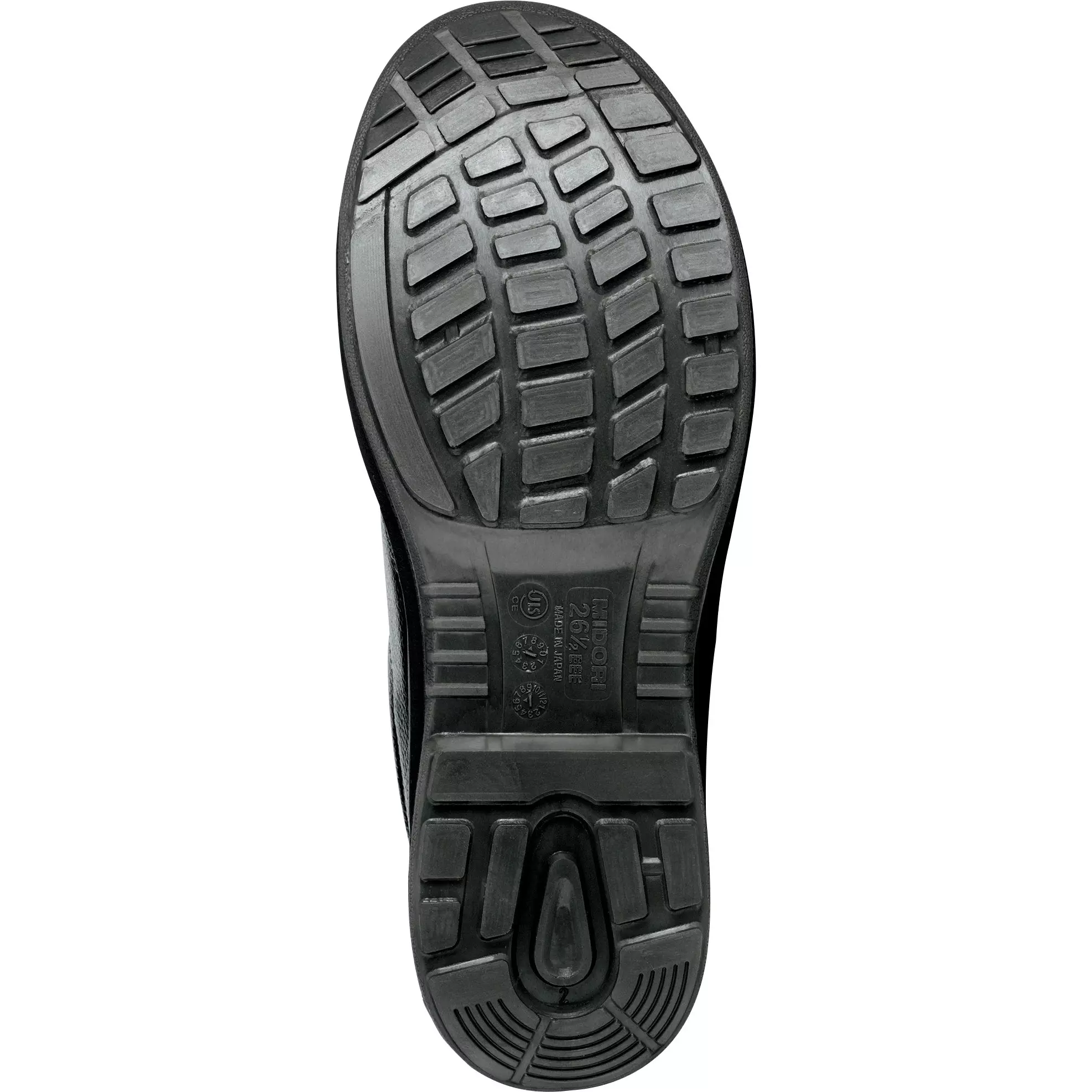 midori-safety-shoes-black-uk-45-size-cow-chrome-leather-soft-embossing-3e-low-cut-prm211