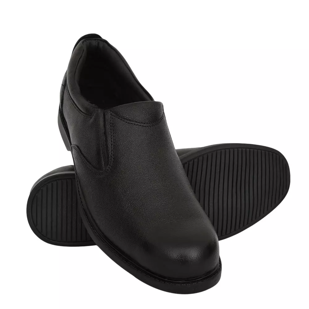 Tor Safety Shoes Steel Toe Low Ankle Rubber Sole Leather Size UK 10 Black, TZU-ST-ISI-BLK 221