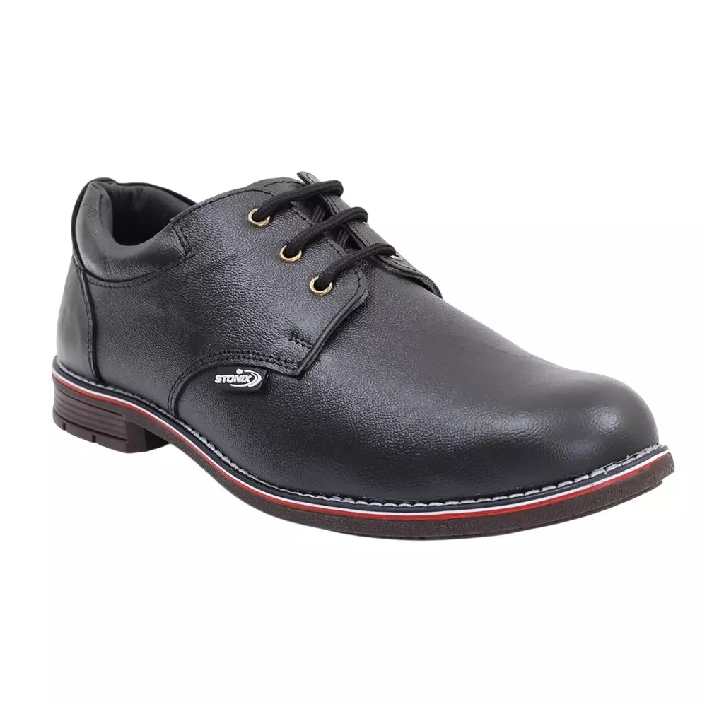 Stonix Formal Premium Low Ankle Safety Shoe Steel Toe TPR Sole Black Leather UK 10 Size for Construction Work Use, ST_FS_10