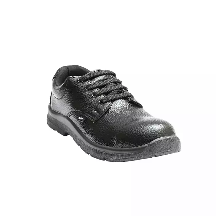 Hillson Low Ankle Steel Toe Safety Shoes PVC Sole Synthetic Leather Upper Material Black UK 5 Size for Industrial & Construction Area Use, U-4