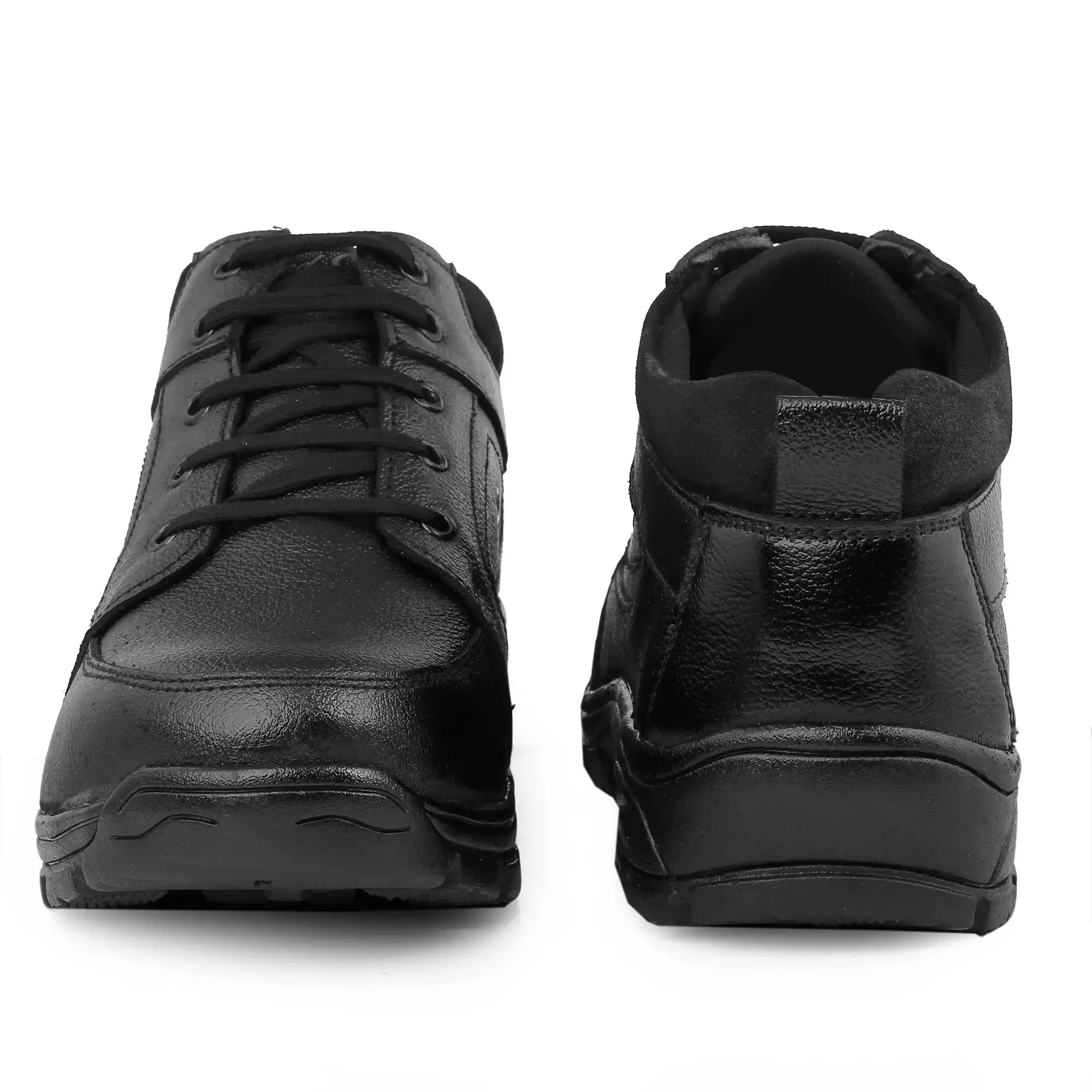 Red Can Steel Toe Safety Shoe High Ankle Genuine Leather Size UK 10 Black, SGE1172BK