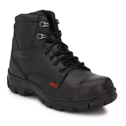 Graphene Steel Toe Safety Shoes High Ankle Rubber Sole Black Leather Size UK 7,