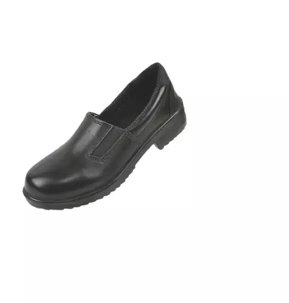 Agarson Steel Toe Safety Shoes for Female Low Ankle PU Sole Black Leather Size UK 8, LDS-05