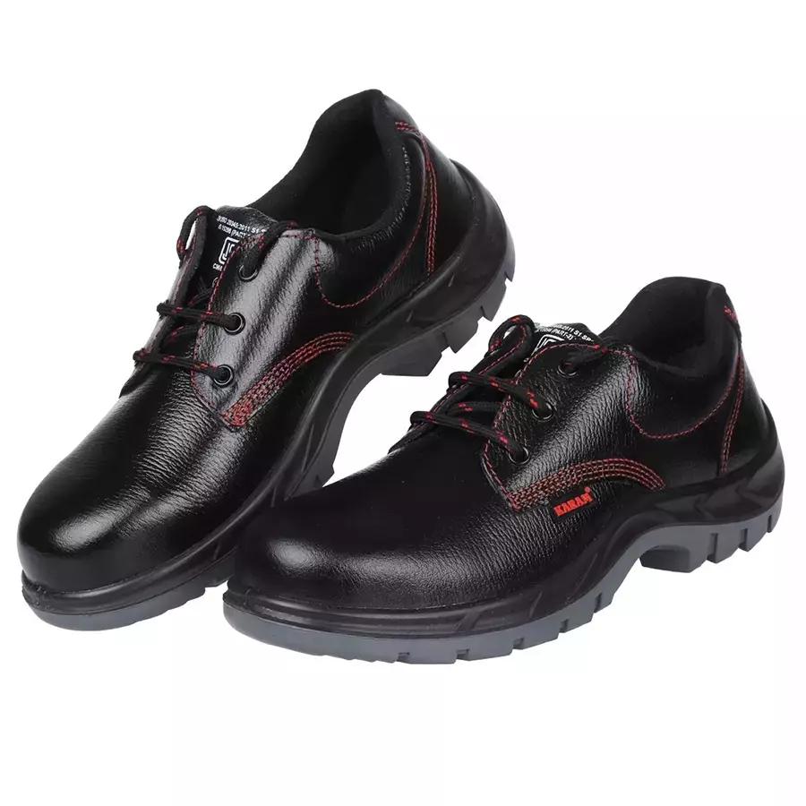 Karam Steel Toe Safety Shoes Low Ankle Black Size UK 8, FS01