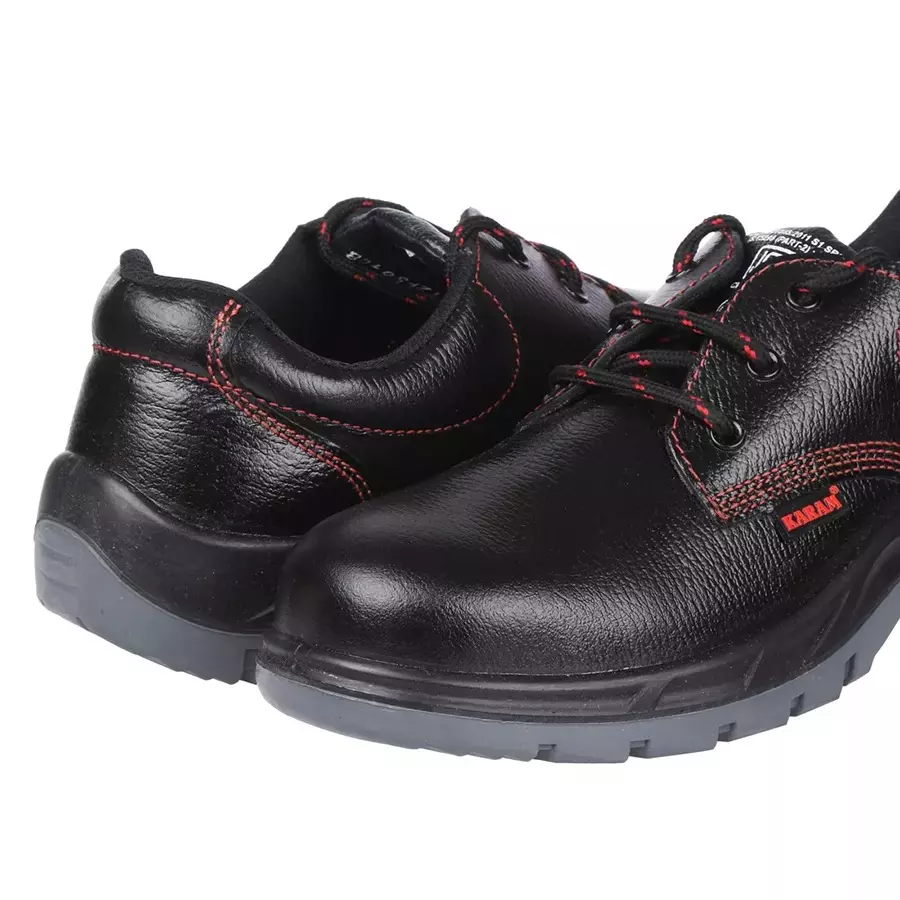 Karam Steel Toe Safety Shoes Low Ankle Black Size UK 8, FS01