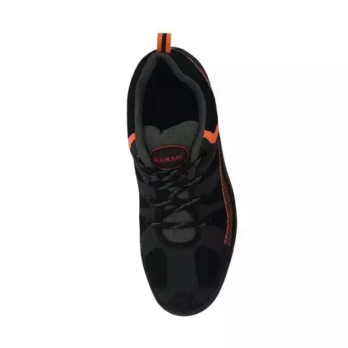 Karam Flyknit Composite Toe Safety Shoes Low Ankle Black and Orange Size UK 12, FS210FN(FWSAMN)