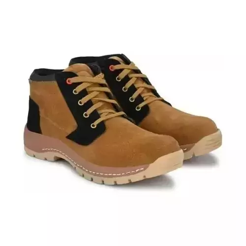 ADZON Steel Toe Safety Shoe High Ankle Genuine Leather Size UK 10 Tan, 2272