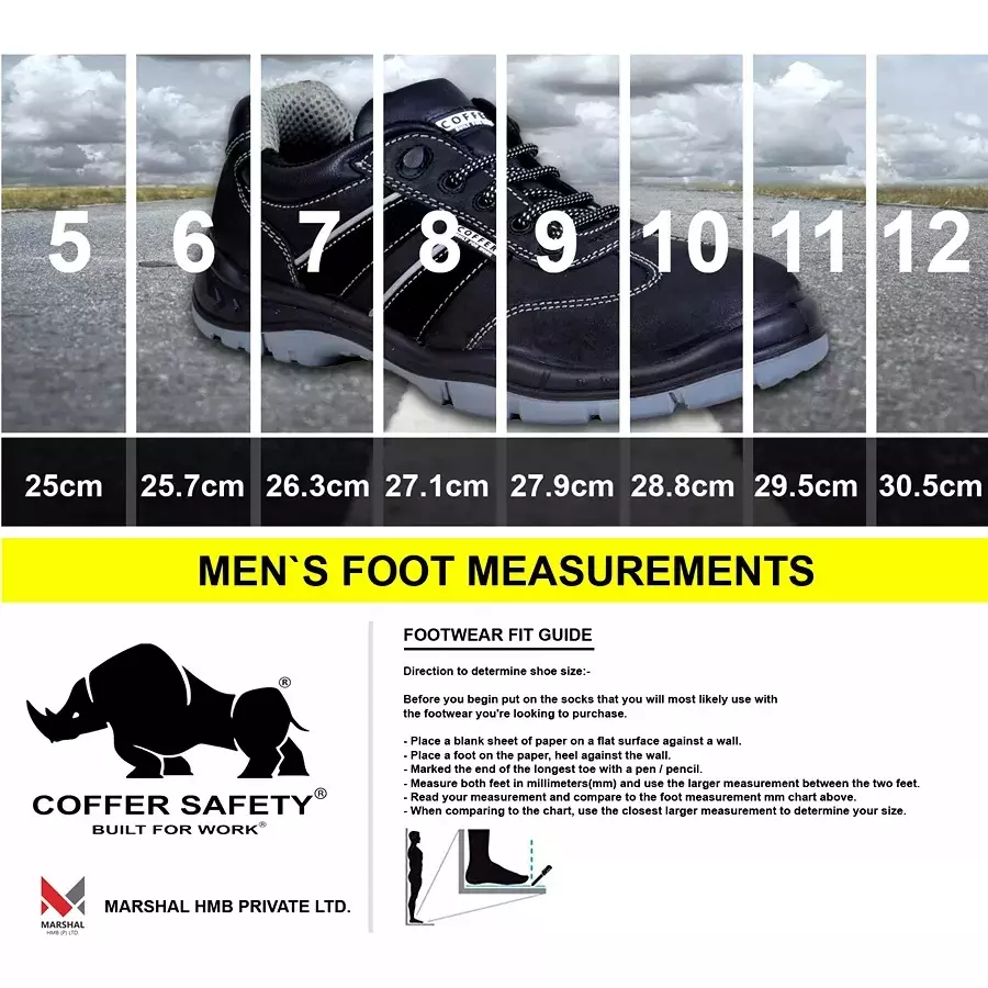 Coffer Safety Steel Toe Safety Shoes Low Ankle PU Sole Single Density Black Leather Size UK 5, 1091