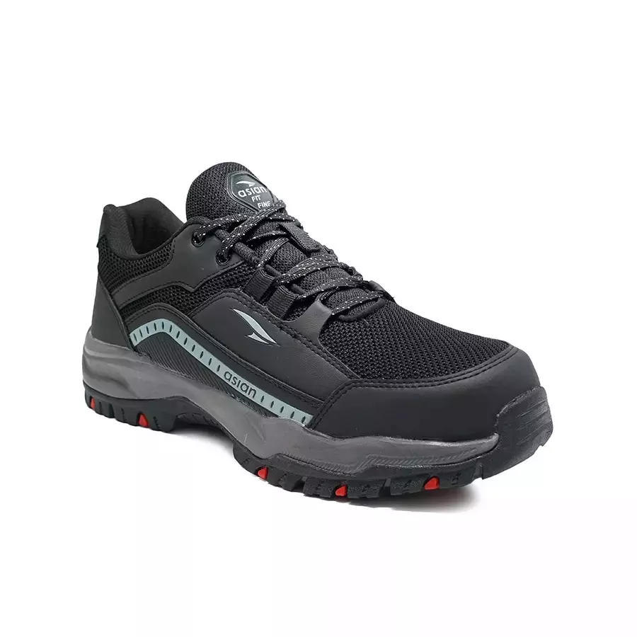 Asian Composite Toe Safety Shoes Low Ankle Size UK 11 Black, PROTECTIVE 01-BLACK-11