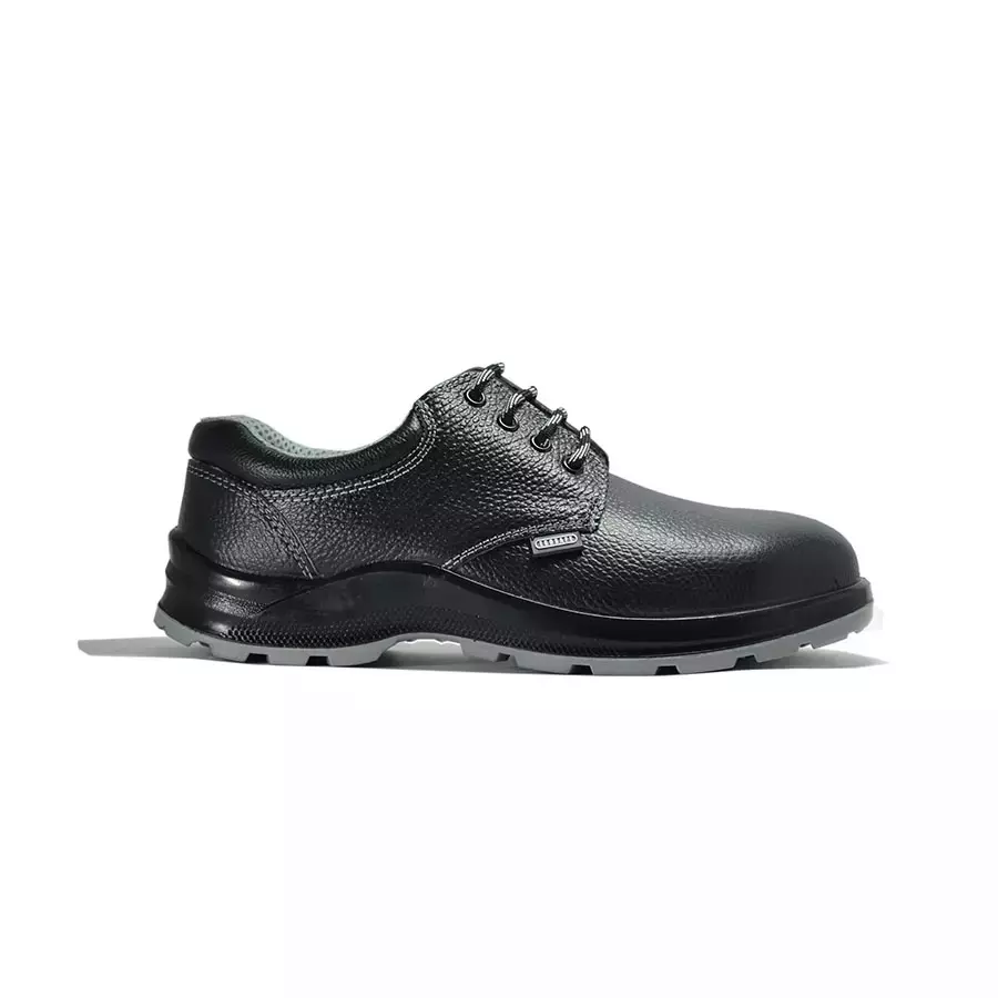 ECOSAFE Steel Toe Safety Shoes DERBY BI DD Low Ankle PU Sole Dual Density Black Size UK 5, 100003
