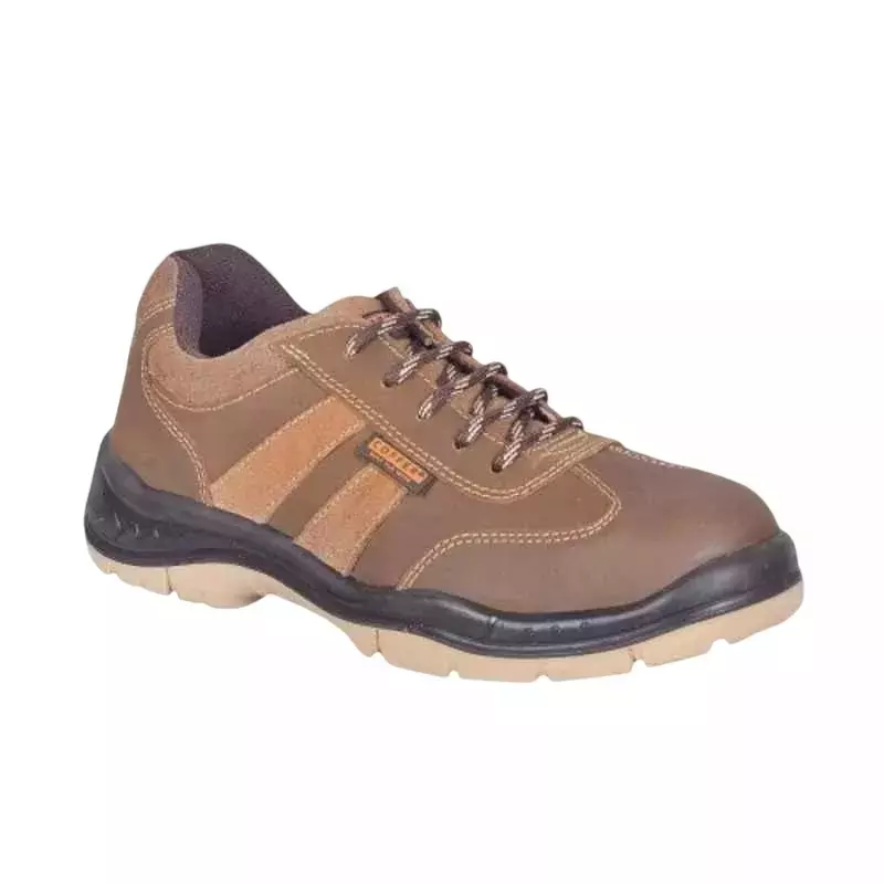 Coffer Safety Steel Toe Safety Shoes PVC Sole Low Ankle Brown Leather Size UK 11, 1118Brown