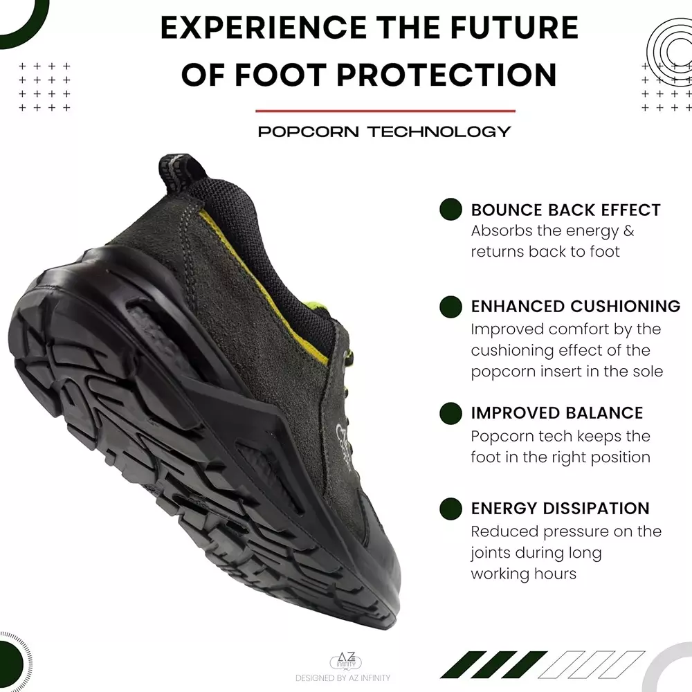 Allen Cooper Steel Toe Safety Shoe Low Ankle PU Sole UK 12 Size Olive Green for Industrial Use, ACL 1693