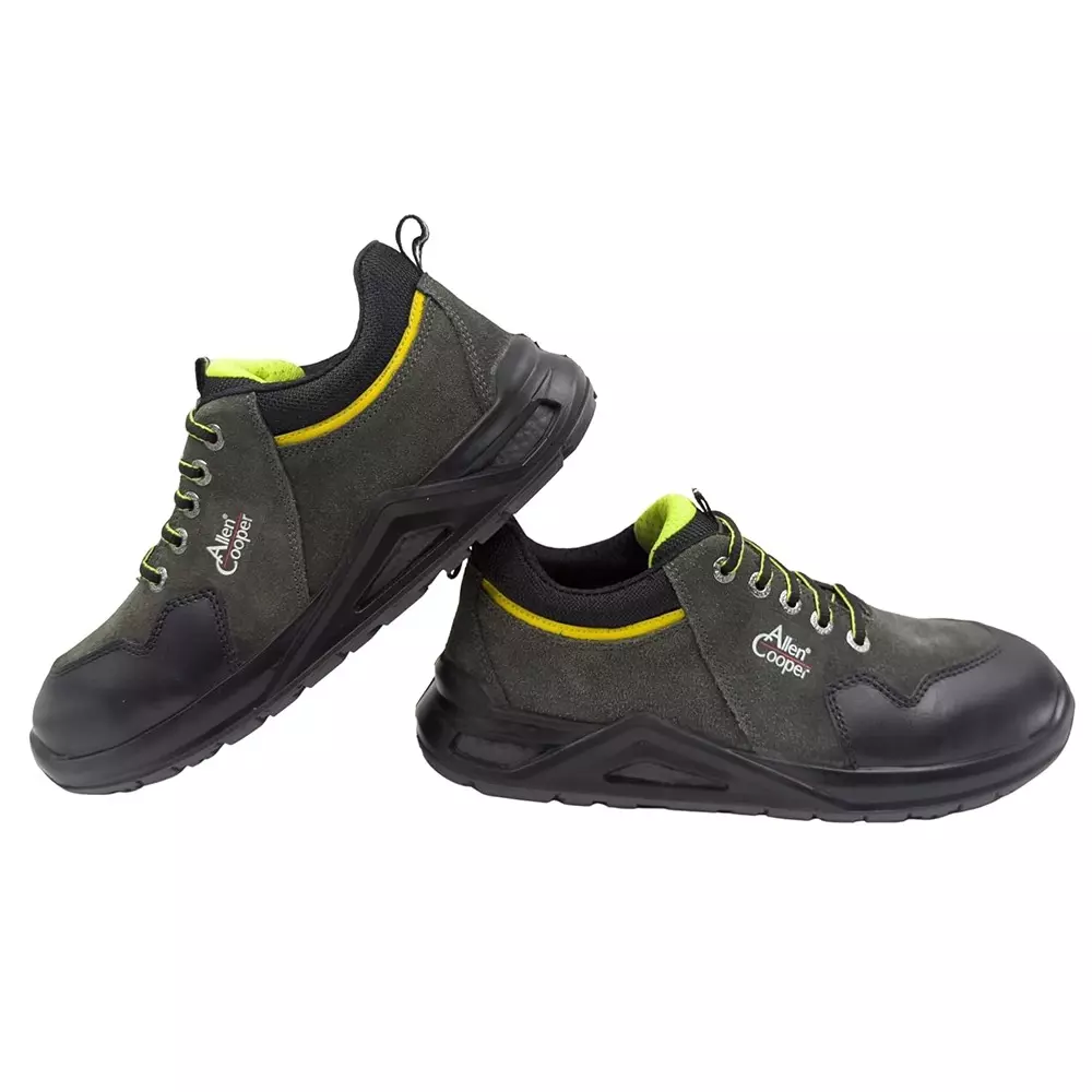 Allen Cooper Steel Toe Safety Shoe Low Ankle PU Sole UK 12 Size Olive Green for Industrial Use, ACL 1693