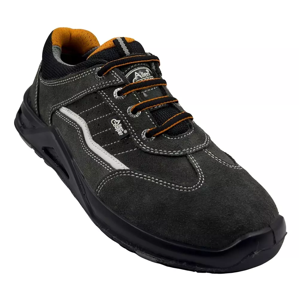 Allen Cooper Steel Toe Safety Shoe Low Ankle Nitrile Rubber Sole UK 7 Size Grey for Industrial Use, ACL 3685
